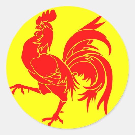 ワロン（ベルギー）国旗 – Drapeau de la Wallonie ラウンドシール (正面)