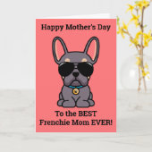 ワンちゃんのママへ母の日のカード（リラックスタン フレンチブルドッグ） カード (黄色い花)
