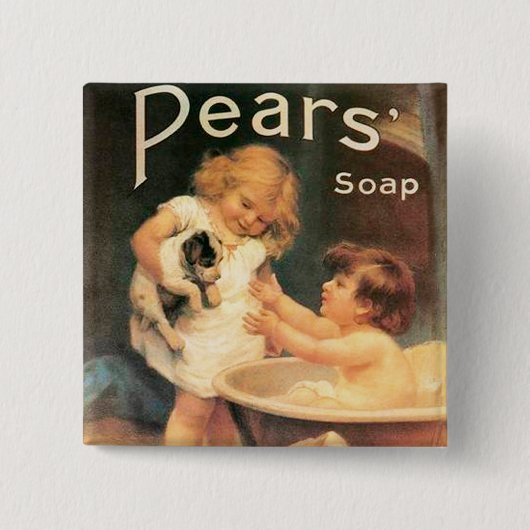 ワンちゃん入浴 缶バッジ (正面)