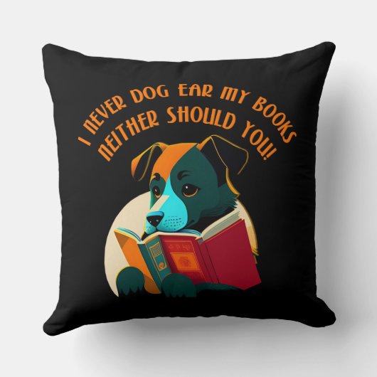 ワンちゃん犬の耳のユーモアを書く クッション (裏面)