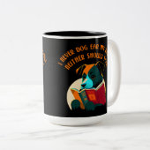 ワンちゃん犬の耳のユーモアを書く ツートーンマグカップ (正面右)