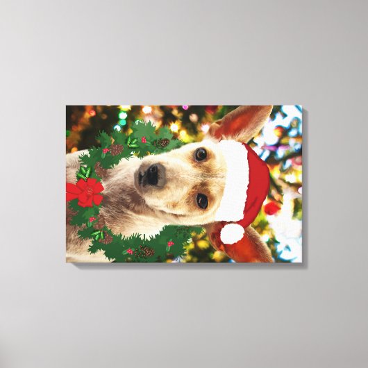 ワンちゃん達に喜ぶ キャンバスプリント (正面)