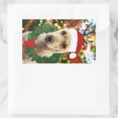 ワンちゃん達に喜ぶ 長方形シール (バッグ)