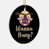 ワンつる動物愛好家プンこうもり逆さ恋人 セラミックオーナメント (右)