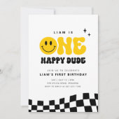 ワンのハッピー デュード 誕生日パーティー招待状 招待状 (正面)