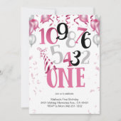 ワンの誕生日までカウントダウン! 誕生日招待状 招待状 (正面)