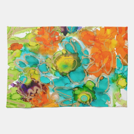 ワンよくはしゃぐキッチンタオル キッチンタオル (横)