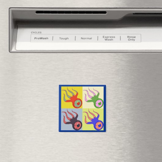 ワンアイドスクイズレトロポップ・アートのアート マグネット (インサイチュ (食洗機))