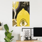 ワンアイドレモン顔 | AIアートポスター ポスター (ホームオフィス)