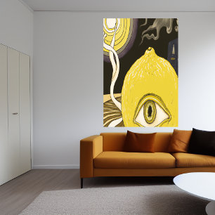 ワンアイドレモン顔   AIアートポスター ポスター