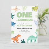 ワンアサウルス恐竜誕生日招待状 招待状 (スタンド正面)