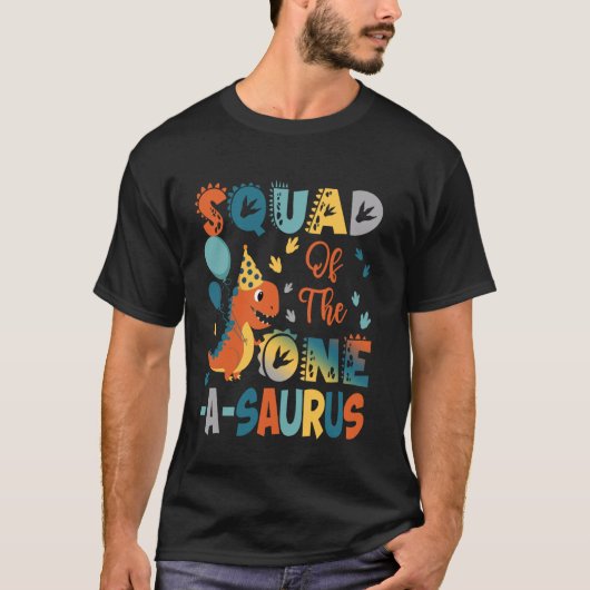 ワンアザウルス部隊の2歳の誕生日の恐竜パーティーグッズ Tシャツ (正面)