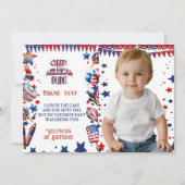 ワンアメリカンドゥー47月赤白青誕生日 サンキューカード (正面)