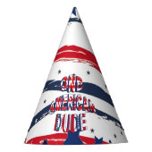 ワンアメリカンドゥー47月赤白青誕生日 パーティーハット (正面)