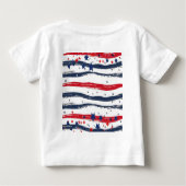 ワンアメリカンドゥー47月赤白青誕生日 ベビーTシャツ (裏面)