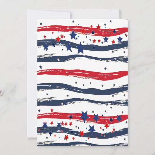 ワンアメリカンドゥー47月赤白青誕生日 招待状 (裏面)