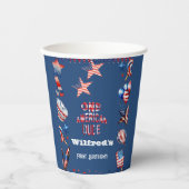 ワンアメリカンドゥー47月赤白青誕生日 紙コップ (正面)