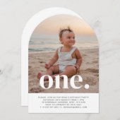ワンアーチフォトファースト誕生日招待状 招待状 (正面/裏面)