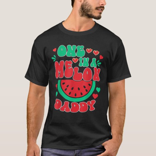 ワンインアメロンダディースイカ誕生日ファミリーマ Tシャツ (正面)