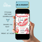 ワンインアメロンファーストスイカガール誕生日 招待状