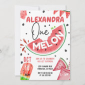 ワンインアメロンファーストスイカガール誕生日 招待状 (正面)