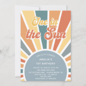 ワンインザサンデー1歳の誕生日レインボーパーティー 招待状 (正面)