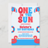 ワンインザサントロピカルビーチガール1st誕生日 招待状 (正面)