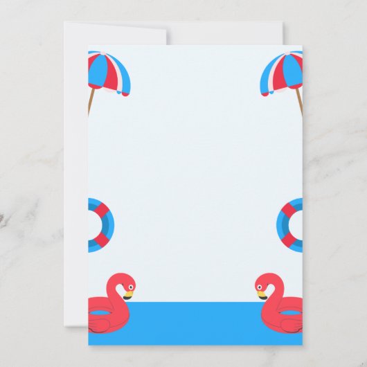 ワンインザサントロピカルビーチガール1st誕生日 招待状 (裏面)