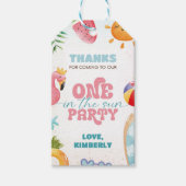 ワンインザサントロピカルビーチ1歳のパーティー ギフトタグ (正面)