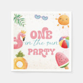 ワンインザサントロピカルビーチ1歳のパーティー スタンダードカクテルナプキン (正面)