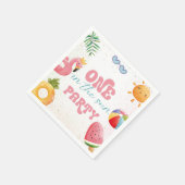 ワンインザサントロピカルビーチ1歳のパーティー スタンダードカクテルナプキン (角)