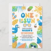 ワンインザサントロピカルビーチ1歳のパーティー 招待状 (正面)