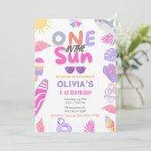 ワンインザサンピンクガールビーチ1stバースデーパーティー 招待状 (スタンド正面)