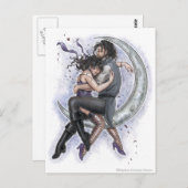 ワンウェイチケットムーンロマンチックなラブポストカード ポストカード (正面/裏面)