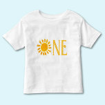 ワンウォーターカラーボホー1st誕生日ベビー トドラーTシャツ<br><div class="desc">この可愛いベビーのTシャツは飾水の色の日と黄色のタイポグラフィが付いてスタイリッシュいる。ONEと書いてある。</div>