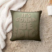 ワンエピックスローガンおもしろい素晴らしモットーデザイン クッション (ブランケット)