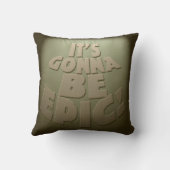 ワンエピックスローガンおもしろい素晴らしモットーデザイン クッション (裏面)