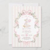 ワンエレガントグースピ間抜けックボウガール1st誕生日 招待状 (正面)