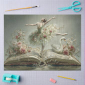 ワンオンタイムバレリーナとスワン 薄葉紙 (クラフト)