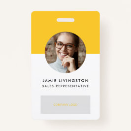 ワンカラーモダンプロフェッショナルロゴ写真IDバッジ バッジ