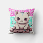 ワンカワイイかわいいゲーマーキャットゲームオーバー クッション (裏面)