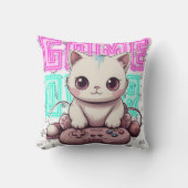 ワンカワイイかわいいゲーマーキャットゲームオーバー クッション (正面)