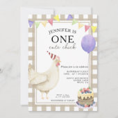 ワンカワイチックファースト男女兼用誕生日 招待状 (正面)
