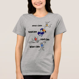 ワンカンオオハシ 赤缶 青缶 レディースTシャツ トライブレンドＴシャツ