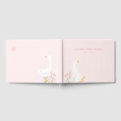 ワンガチョウ間抜けダックピンクの女の子の赤ちゃんシャワー ゲストブック (全面)