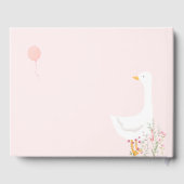ワンガチョウ間抜けダックピンクの女の子の赤ちゃんシャワー ゲストブック (裏面)