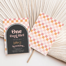 ワンガールクールファースト誕生日招待状 | Skater