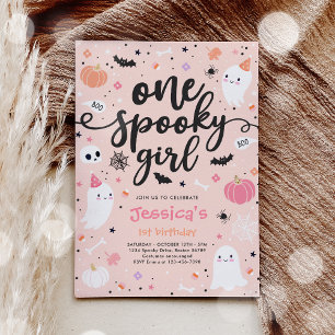 ワンガール不気味かわいいハロウィーン幽霊1st誕生日 招待状