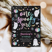 ワンガール不気味かわいいハロウィーン幽霊1st誕生日 招待状