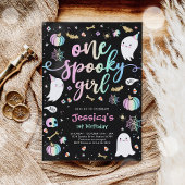ワンガール不気味かわいいハロウィーン幽霊1st誕生日 招待状